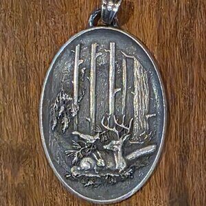 Sterling Silver Forest Themed Pendant